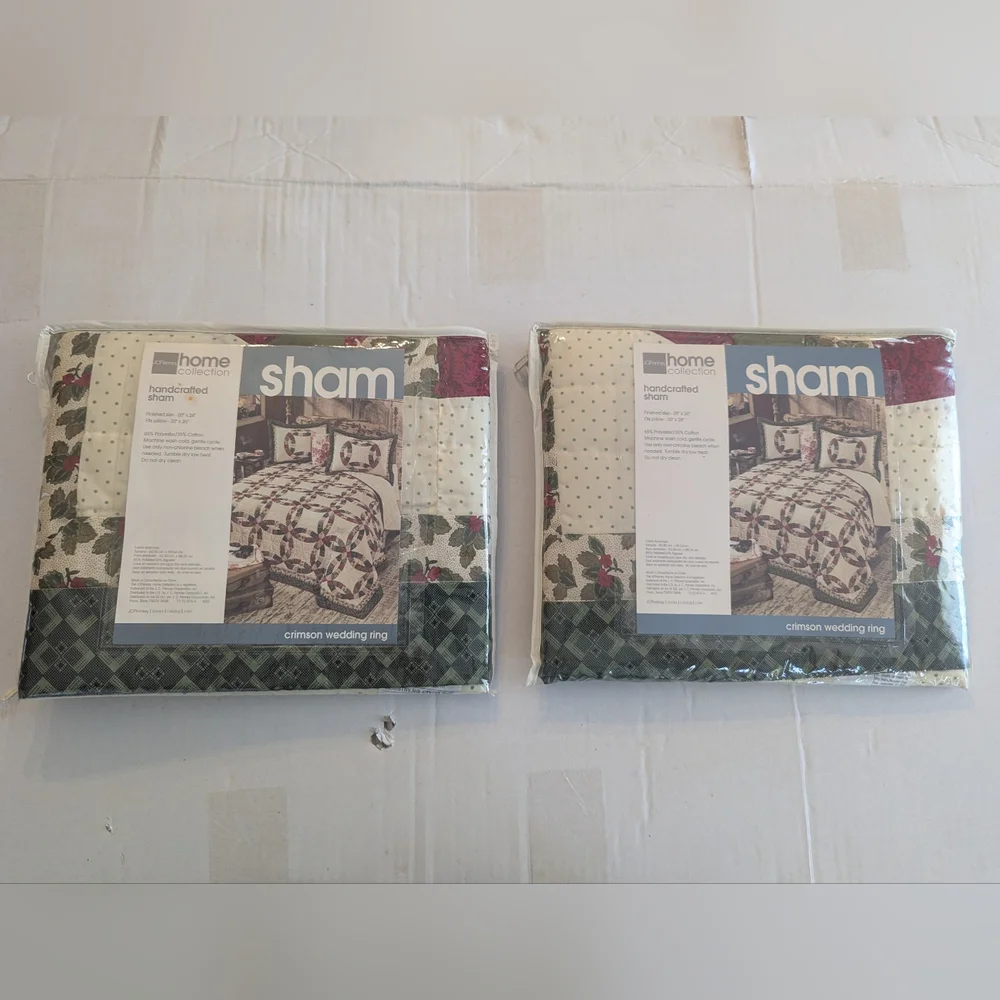 Vtg JC Penney Home Collection Handcrafted Shams